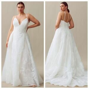 Wtoo by Watters Romy Floral Wedding Dress Anthropologie Plus Size 22W